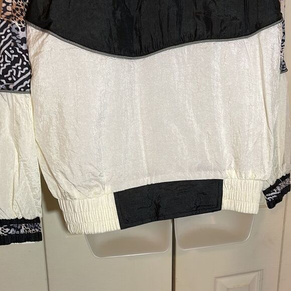 Vintage Ville Franche 1990s Colorblock Windbreaker Jacket Animal Print M - Picture 13 of 16